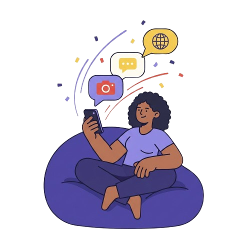 Postando nas redes sociais